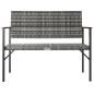 vidaXL Panca da Giardino a 2 Posti in Polyrattan Grigio vidaXL Panca da Giardino a 2 Posti in Polyrattan Grigio