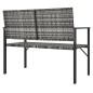 vidaXL Panca da Giardino a 2 Posti in Polyrattan Grigio vidaXL Panca da Giardino a 2 Posti in Polyrattan Grigio