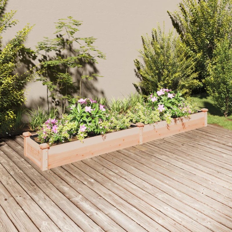 vidaXL Fioriera Rialzata da Giardino Fodera 240x45x25cm Massello Abete vidaXL Fioriera Rialzata da Giardino Fodera 240x45x25cm Massello Abete