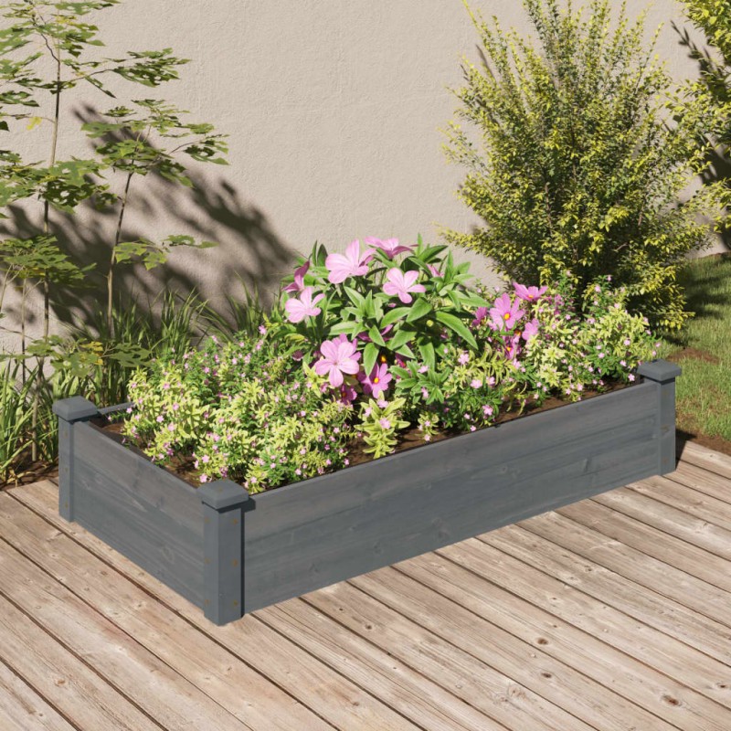 vidaXL Fioriera Giardino con Fodera Grigia 120x60x25cm Massello Abete vidaXL Fioriera Giardino con Fodera Grigia 120x60x25cm Massello Abete