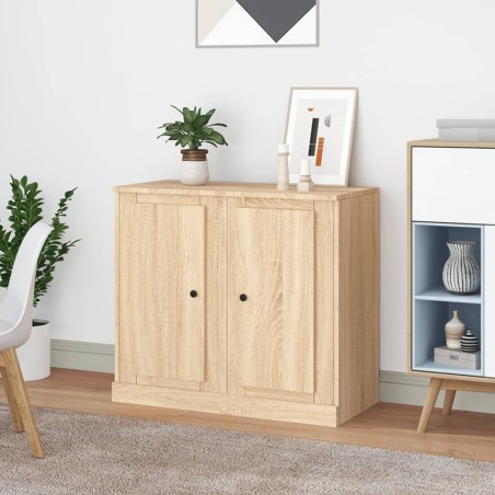 vidaXL Credenze 2 pz Rovere Sonoma 37,5x35,5x67,5 cm Legno Multistrato