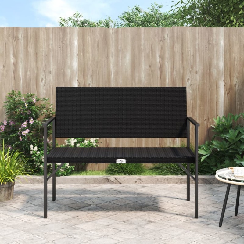 vidaXL Panca da Giardino a 2 Posti in Polyrattan Nero vidaXL Panca da Giardino a 2 Posti in Polyrattan Nero