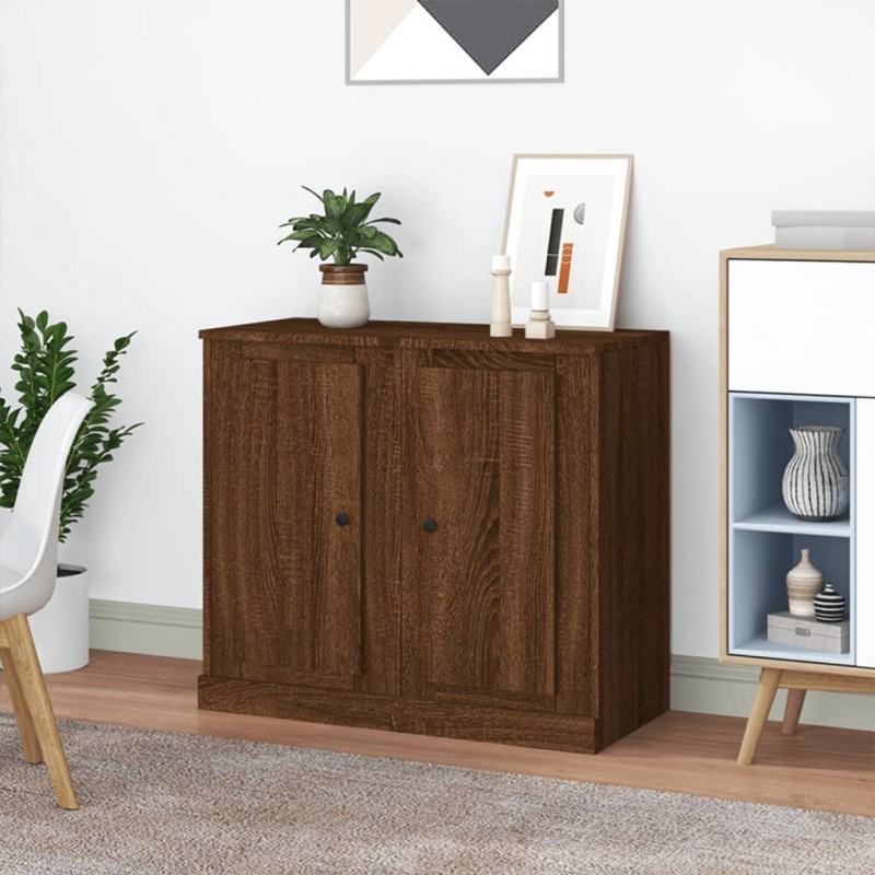 vidaXL Credenze 2pz Rovere Marrone 37,5x35,5x67,5 cm Legno Multistrato vidaXL Credenze 2pz Rovere Marrone 37,5x35,5x67,5 cm Legno Multistrato