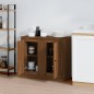 vidaXL Credenze 2pz Rovere Marrone 37,5x35,5x67,5 cm Legno Multistrato vidaXL Credenze 2pz Rovere Marrone 37,5x35,5x67,5 cm Legno Multistrato