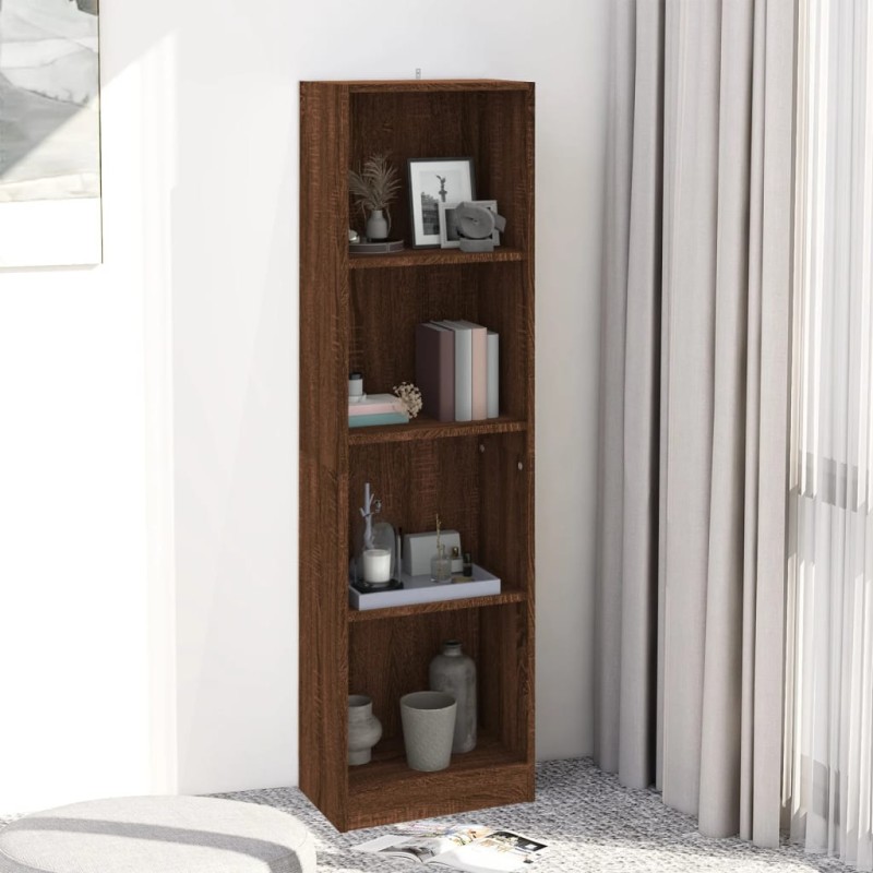 vidaXL Libreria 4 Ripiani Rovere Marrone 40x24x143cm Legno Multistrato vidaXL Libreria 4 Ripiani Rovere Marrone 40x24x143cm Legno Multistrato