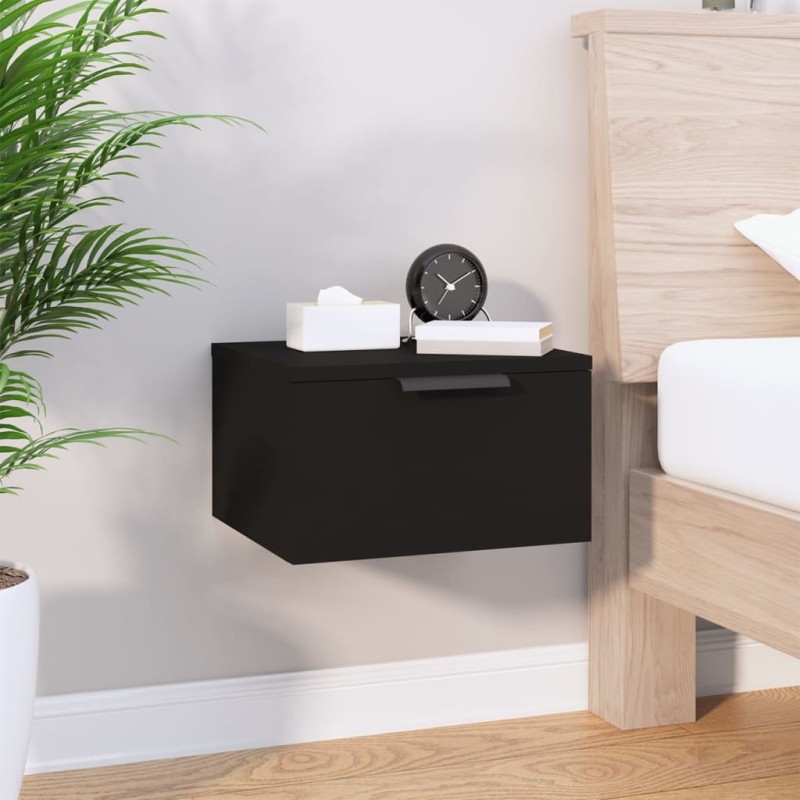vidaXL Comodini a Muro 2 pz Neri 34x30x20 cm vidaXL Comodini a Muro 2 pz Neri 34x30x20 cm