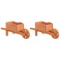 vidaXL Fioriere a Carriola 2 pz 47x15x19 cm Legno Massello di Abete vidaXL Fioriere a Carriola 2 pz 47x15x19 cm Legno Massello di Abete
