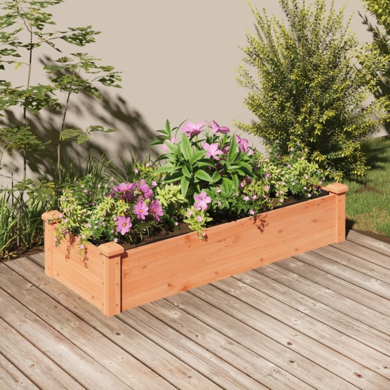 vidaXL Fioriera Giardino Fodera Marrone 120x45x25cm Massello Abete vidaXL Fioriera Giardino Fodera Marrone 120x45x25cm Massello Abete