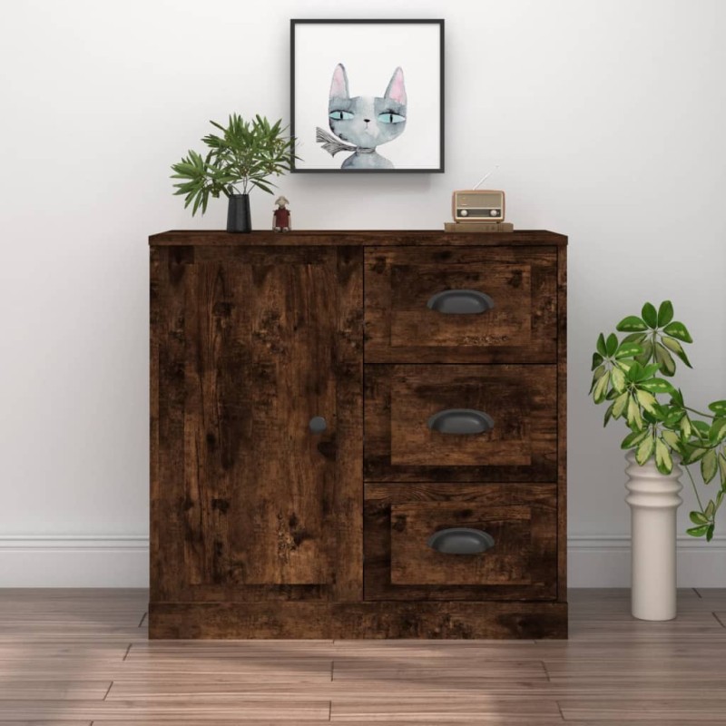 vidaXL Credenza Rovere Fumo 70x35,5x67,5 cm in Legno Multistrato vidaXL Credenza Rovere Fumo 70x35,5x67,5 cm in Legno Multistrato