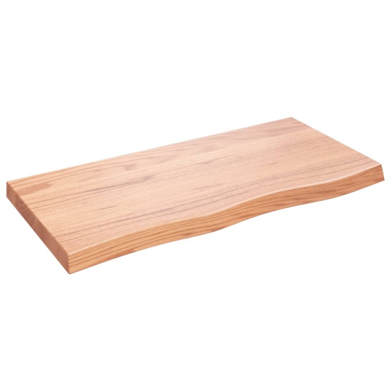 vidaXL Ripiano Muro Marrone Chiaro 100x50x6cm Massello Rovere Trattato vidaXL Ripiano Muro Marrone Chiaro 100x50x6cm Massello Rovere Trattato