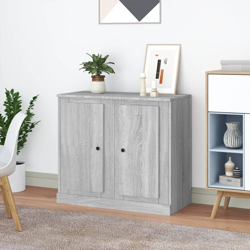 vidaXL Credenze 2pz Grigio Sonoma 37,5x35,5x67,5 cm Legno Multistrato vidaXL Credenze 2pz Grigio Sonoma 37,5x35,5x67,5 cm Legno Multistrato