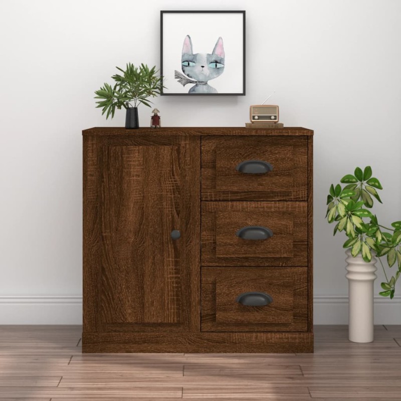vidaXL Credenza Rovere Marrone 70x35,5x67,5 cm in Legno Multistrato vidaXL Credenza Rovere Marrone 70x35,5x67,5 cm in Legno Multistrato