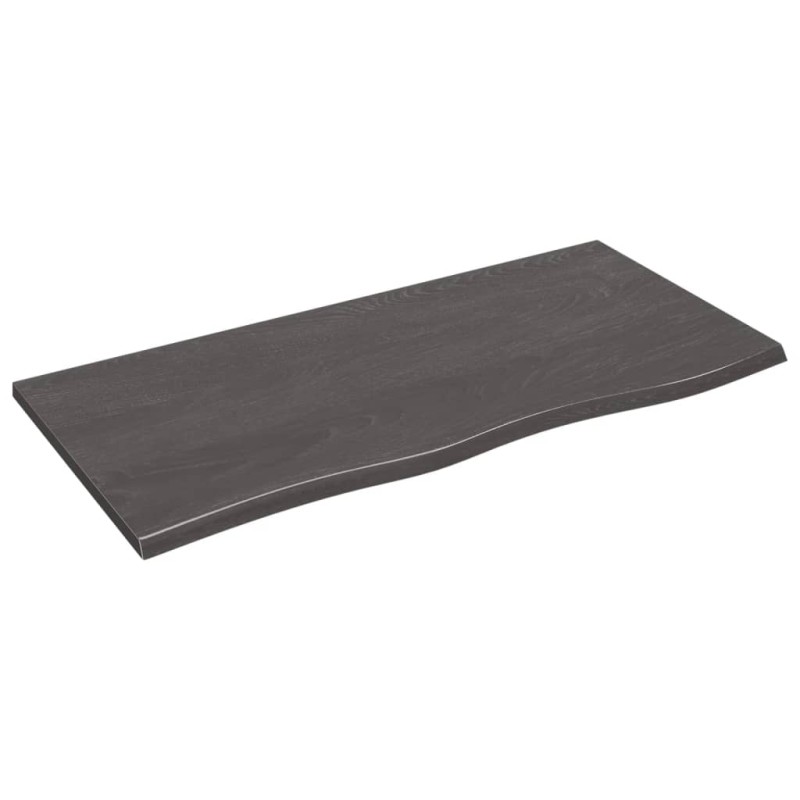 vidaXL Ripiano Muro Grigio Scuro 100x50x2 cm Massello Rovere Trattato vidaXL Ripiano Muro Grigio Scuro 100x50x2 cm Massello Rovere Trattato