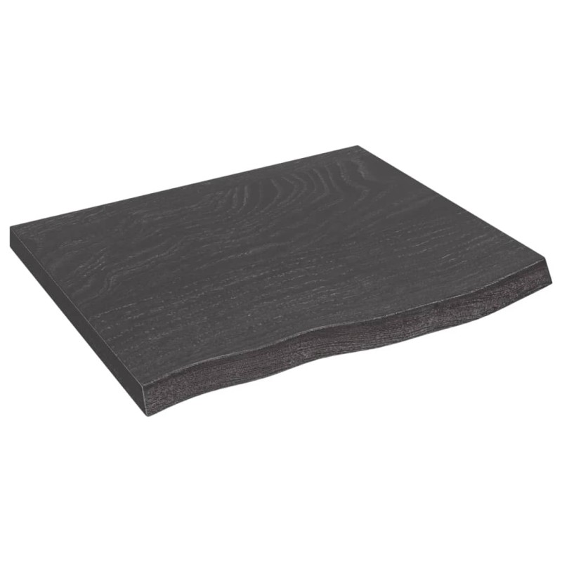 vidaXL Ripiano Muro Grigio Scuro 60x50x4 cm Massello Rovere Trattato vidaXL Ripiano Muro Grigio Scuro 60x50x4 cm Massello Rovere Trattato