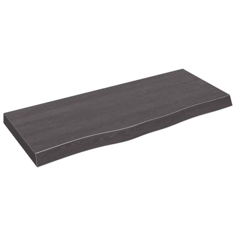 vidaXL Ripiano Marrone Scuro 100x40x(2-6) cm Massello Rovere Trattato vidaXL Ripiano Marrone Scuro 100x40x(2-6) cm Massello Rovere Trattato