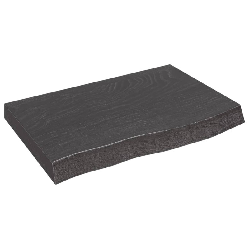 vidaXL Ripiano Muro Grigio Scuro 60x40x6 cm Massello Rovere Trattato vidaXL Ripiano Muro Grigio Scuro 60x40x6 cm Massello Rovere Trattato