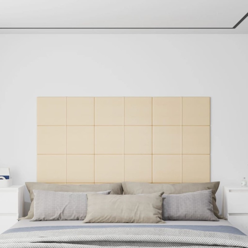 Pannelli Murali 12 pz Crema 60x30 cm in Tessuto 2,16 m² Pannelli Murali 12 pz Crema 60x30 cm in Tessuto 2,16 m²