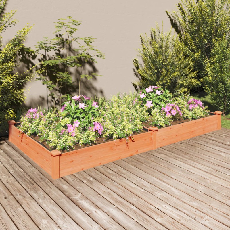 vidaXL Fioriera da Giardino Fodera Marrone 240x120x25cm Massello Abete vidaXL Fioriera da Giardino Fodera Marrone 240x120x25cm Massello Abete