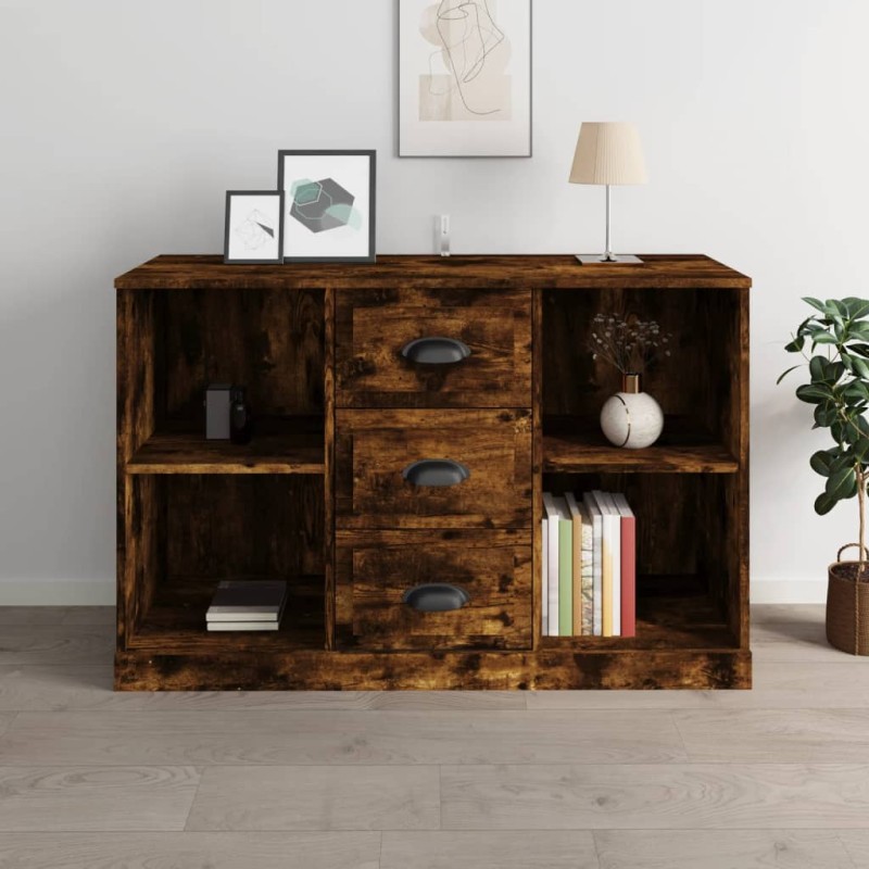 vidaXL Credenza Rovere Fumo 104,5x35,5x67,5 cm in Legno Multistrato vidaXL Credenza Rovere Fumo 104,5x35,5x67,5 cm in Legno Multistrato