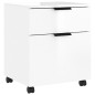 vidaXL Schedario con Ruote Bianco Lucido 45x38x54 cm Legno Multistrato