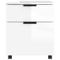 vidaXL Schedario con Ruote Bianco Lucido 45x38x54 cm Legno Multistrato