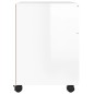 vidaXL Schedario con Ruote Bianco Lucido 45x38x54 cm Legno Multistrato