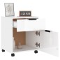 vidaXL Schedario con Ruote Bianco Lucido 45x38x54 cm Legno Multistrato