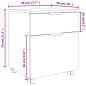 vidaXL Schedario con Ruote Bianco Lucido 45x38x54 cm Legno Multistrato