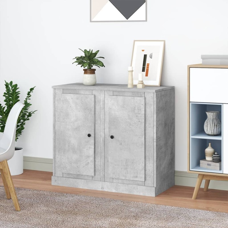 vidaXL Credenze 2pz Grigio Cemento 37,5x35,5x67,5 cm Legno Multistrato vidaXL Credenze 2pz Grigio Cemento 37,5x35,5x67,5 cm Legno Multistrato