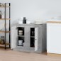 vidaXL Credenze 2pz Grigio Cemento 37,5x35,5x67,5 cm Legno Multistrato vidaXL Credenze 2pz Grigio Cemento 37,5x35,5x67,5 cm Legno Multistrato
