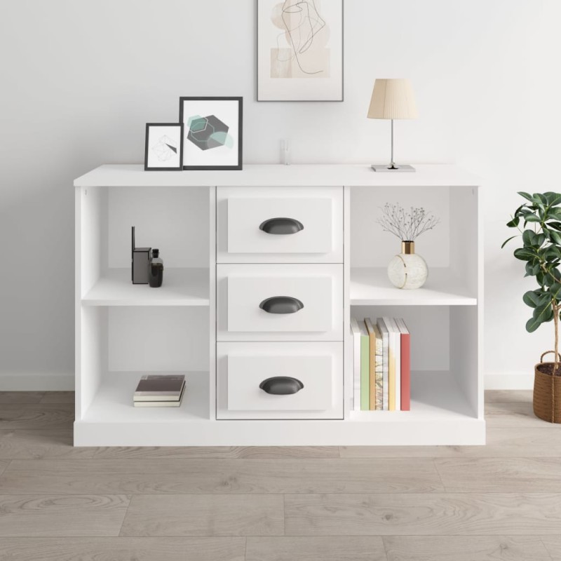 vidaXL Credenza Bianca 104,5x35,5x67,5 cm in Legno Multistrato vidaXL Credenza Bianca 104,5x35,5x67,5 cm in Legno Multistrato