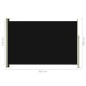 Tenda Laterale Retrattile per Patio 200x300 cm Nera Tenda Laterale Retrattile per Patio 200x300 cm Nera