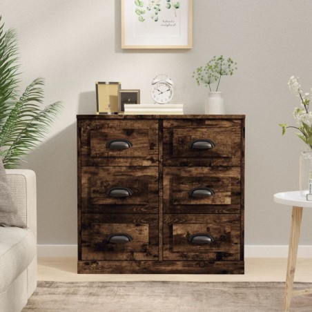 vidaXL Credenza Rovere Fumo 70x35,5x67,5 cm in Legno Multistrato