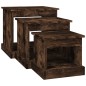 vidaXL Tavolini Impilabili 3 pz Rovere Fumo in Legno Multistrato vidaXL Tavolini Impilabili 3 pz Rovere Fumo in Legno Multistrato