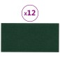 Pannelli Murali 12 pz Verde Scuro 30x15 cm Tessuto 0,54 m² Pannelli Murali 12 pz Verde Scuro 30x15 cm Tessuto 0,54 m²