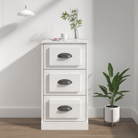vidaXL Credenza Bianco Lucido 36x35,5x67,5 cm in Legno Multistrato