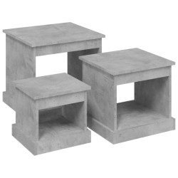 vidaXL Tavolini Impilabili 3 pz Grigio Cemento in Legno Multistrato