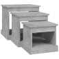 vidaXL Tavolini Impilabili 3 pz Grigio Cemento in Legno Multistrato vidaXL Tavolini Impilabili 3 pz Grigio Cemento in Legno Multistrato