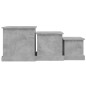 vidaXL Tavolini Impilabili 3 pz Grigio Cemento in Legno Multistrato vidaXL Tavolini Impilabili 3 pz Grigio Cemento in Legno Multistrato