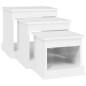 vidaXL Tavolini Impilabili 3 pz Bianco Lucido in Legno Multistrato vidaXL Tavolini Impilabili 3 pz Bianco Lucido in Legno Multistrato