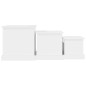 vidaXL Tavolini Impilabili 3 pz Bianco Lucido in Legno Multistrato vidaXL Tavolini Impilabili 3 pz Bianco Lucido in Legno Multistrato