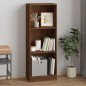 vidaXL Libreria 3 Ripiani Rovere Marrone 40x24x109cm Legno Multistrato vidaXL Libreria 3 Ripiani Rovere Marrone 40x24x109cm Legno Multistrato