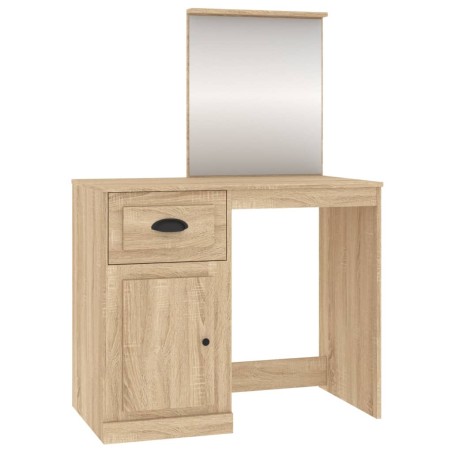 vidaXL Toeletta Specchio Rovere Sonoma 90x50x132,5cm Legno Multistrato