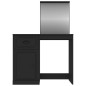 vidaXL Toeletta con Specchio Nera 90x50x132,5 cm Legno Multistrato vidaXL Toeletta con Specchio Nera 90x50x132,5 cm Legno Multistrato
