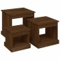 vidaXL Tavolini Impilabili 3 pz Rovere Marrone in Legno Multistrato vidaXL Tavolini Impilabili 3 pz Rovere Marrone in Legno Multistrato