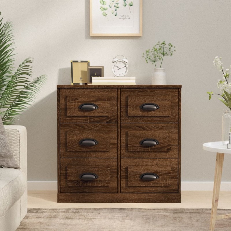 vidaXL Credenza Rovere Marrone 70x35,5x67,5 cm in Legno Multistrato vidaXL Credenza Rovere Marrone 70x35,5x67,5 cm in Legno Multistrato