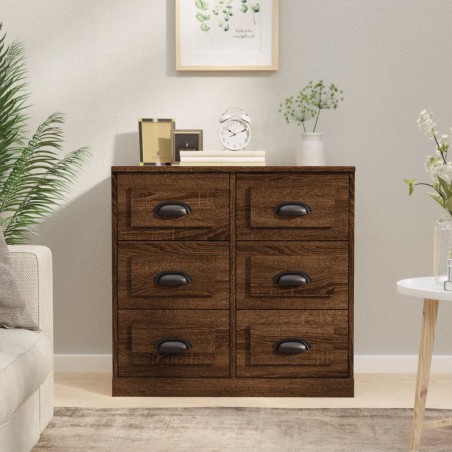 vidaXL Credenza Rovere Marrone 70x35,5x67,5 cm in Legno Multistrato