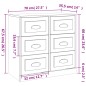 vidaXL Credenza Rovere Marrone 70x35,5x67,5 cm in Legno Multistrato vidaXL Credenza Rovere Marrone 70x35,5x67,5 cm in Legno Multistrato