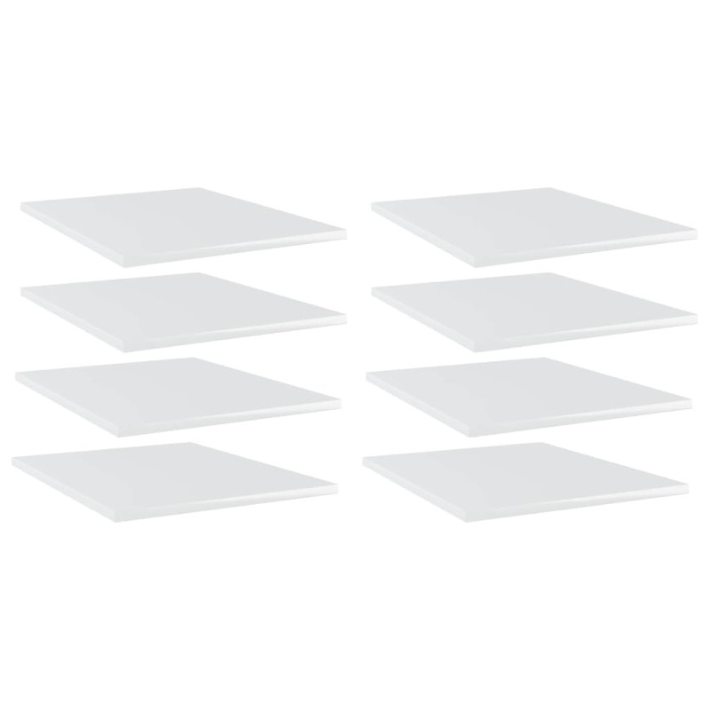 Ripiani per Libreria 8 pz Bianco Lucido 40x50x1,5 cm Truciolato Ripiani per Libreria 8 pz Bianco Lucido 40x50x1,5 cm Truciolato