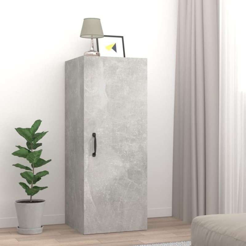 Mobile Pensile Muro Grigio Cemento 34,5x34x90 Legno Multistrato Mobile Pensile Muro Grigio Cemento 34,5x34x90 Legno Multistrato